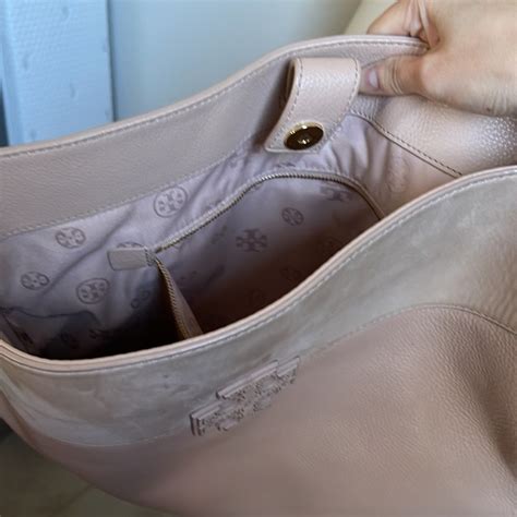 Tory Burch Nude Leather Hobo Shoulder Bag Gem