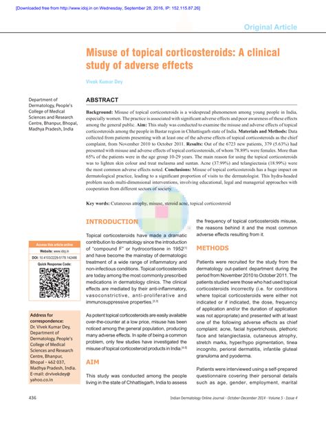 PDF Misuse Of Topical Corticosteroids A Clinical Study Of Adverse