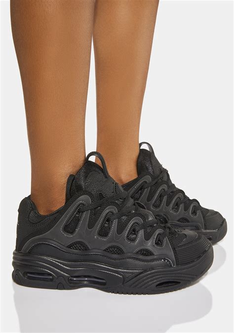 Osiris Chunky Skater Sneakers - Black | Dolls Kill