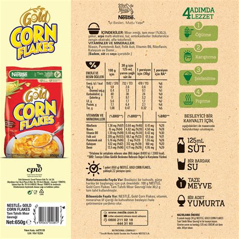 Nestle Gold Corn Flakes Tam Tahıl Mısır Gevreği 650 G