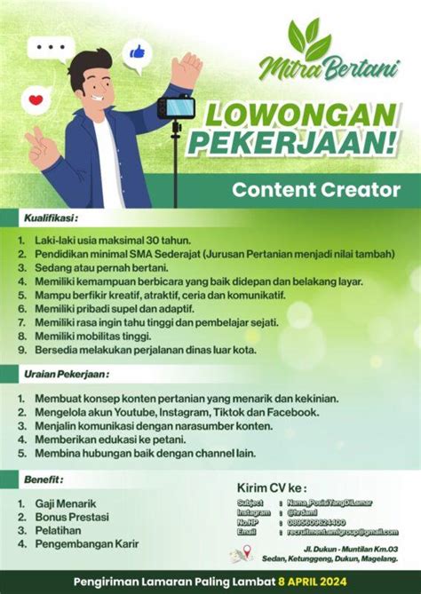 Lowongan Kerja Content Creator Di Mitra Bertani Lokerjogja Id