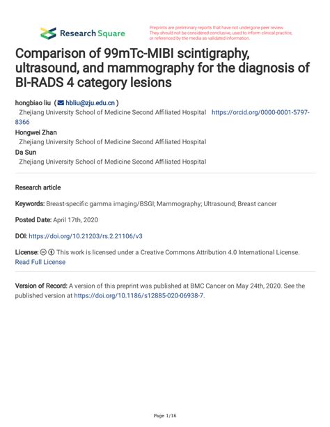 Pdf Comparison Of Mtc Mibi Scintigraphy Ultrasound And