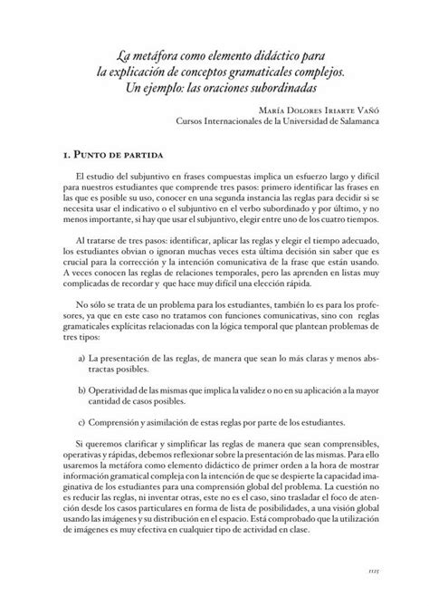 Pdf La Met Fora Como Elemento Did Ctico Para La Explicaci N De