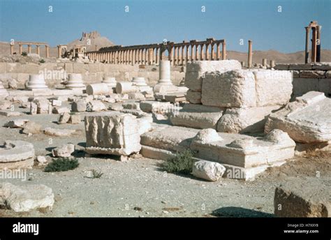 Ruins at the at the ancient Syrian city of Palmyra, Syria, September ...