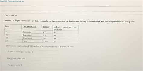 Solved Question Completion Status Question Gerrard Co Began