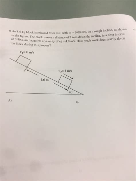 Solved An Kg Block Is Released From Rest With V Chegg