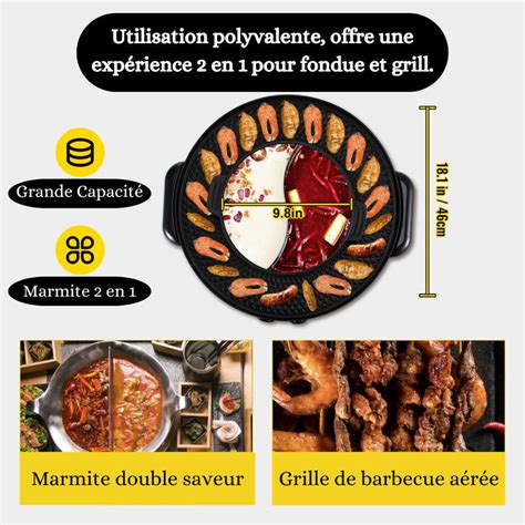 Hot Pot Electrique et Gril Fondue Barbecue Coréen électrique de Table La Cuisine de Mimi