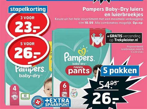 Pampers Baby Dry Luiers En Luierbroekjes Aanbieding Bij Trekpleister