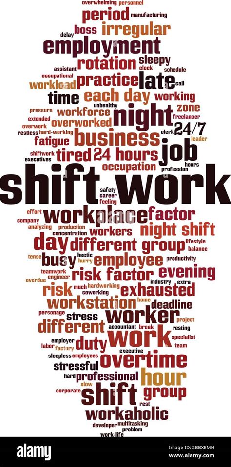 Shift Work Word Cloud Concept Collage Made Of Words About Shift Work