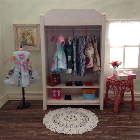 Blythe White Wood Clothes Closet Wardrobe Barbie Armoire Etsy