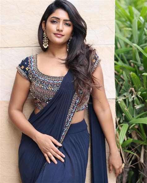 Marvelous Pics Of Eesha Rebba In Blue Saree Telugu Rajyam Photos