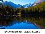 Hallet S Peak Reflected In Lake Haiyaha At Dawn In Rocky Mountain