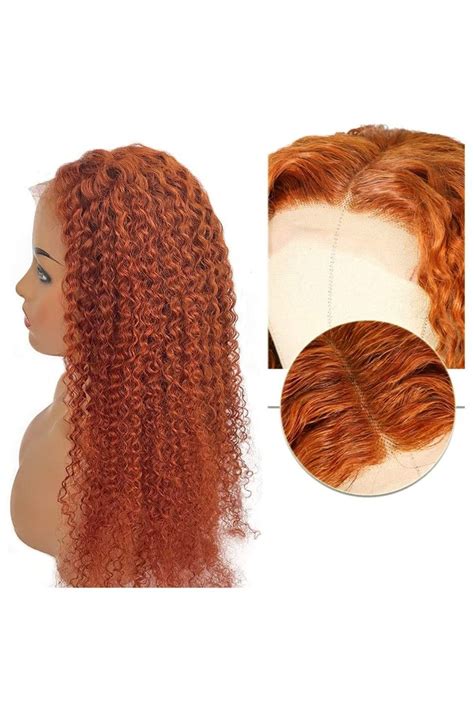 Ginger Orange Lace Front Wigs Human Hair Pre Plucked Inch