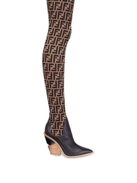 Fendi Stocking Thigh High Boots Browns