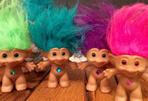 1990s Treasure Trolls Set Of 4 Vintage Trolls Treasure Etsy Troll