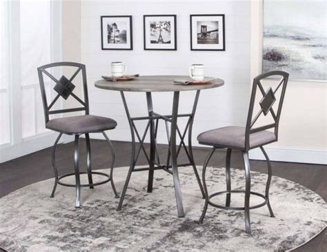 Cramco Rick 3 Piece Charcoalgraphite Dining Set Freds Furniture Co And Mattress Erie Pa