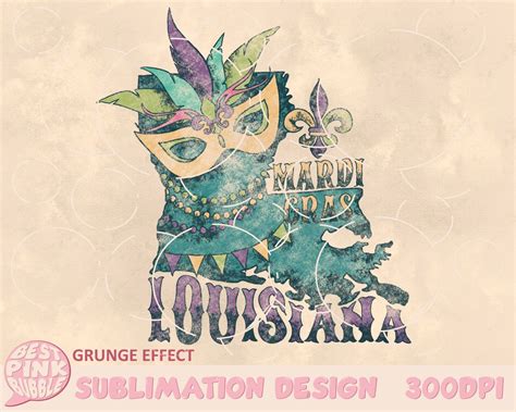 Retro Mardi Gras Louisiana Png, Louisiana State Png, Louisiana Clipart ...