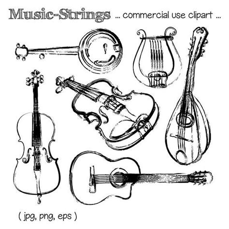 Band Instruments Clip Art Black And White