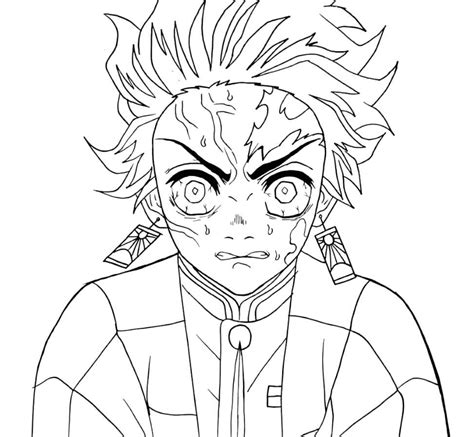 Dibujo De Demon Slayer Tanjiro Kamado Para Colorear Dibujos Para