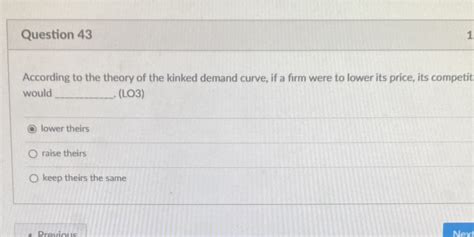 [solved] Question 43 1 According To The Theory Of The Kinked Demand Curve Course Hero