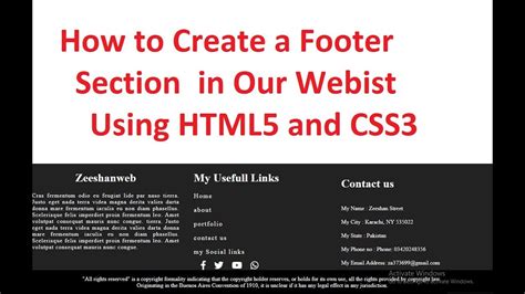 How To Create Footer Section In Our Website Using HTML And CSS In Urdu