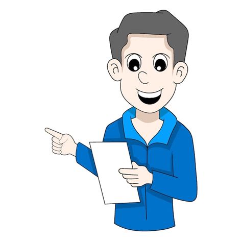 Premium Vector | Boy is holding document to inform sale discount to people