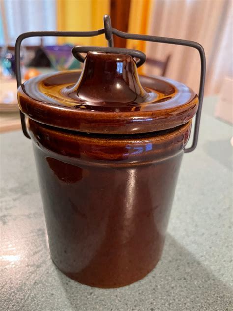 Stoneware Butter Crock Vintage Tobacco Crock Bale Wire Etsy