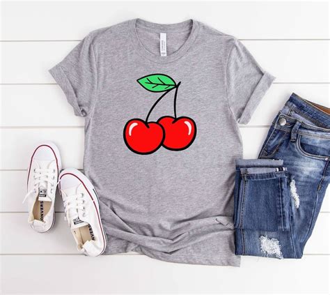 Cherry Shirt Cherries T Shirt Foodie Shirt Fruit Shirt Etsy Uk