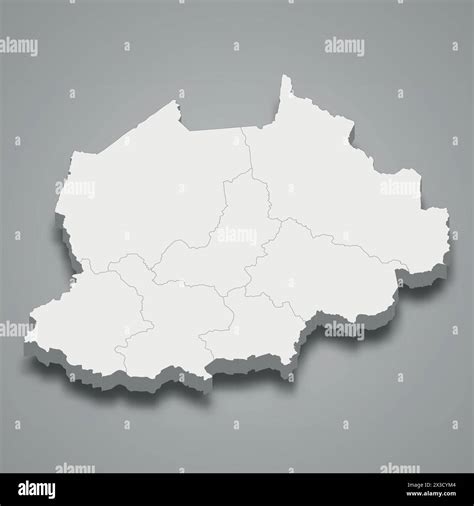 3d Isometric Map Of Northwest Is A Region Of Cameroon Vector