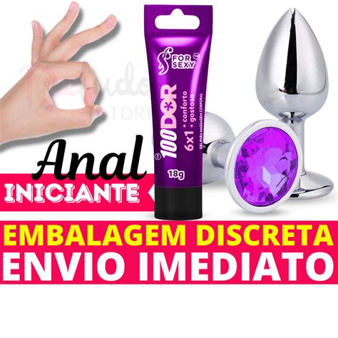 Kit Anal Iniciante Plug Anal Aço Inox P Gel Lubrificante Anal 100 Dor