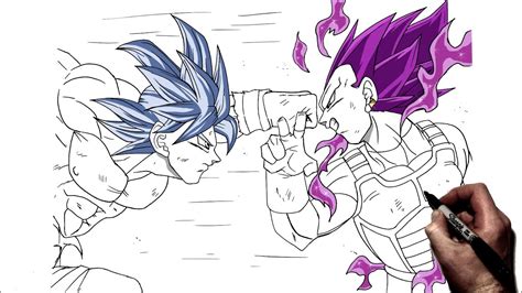 Goku Vs Vegeta Drawing