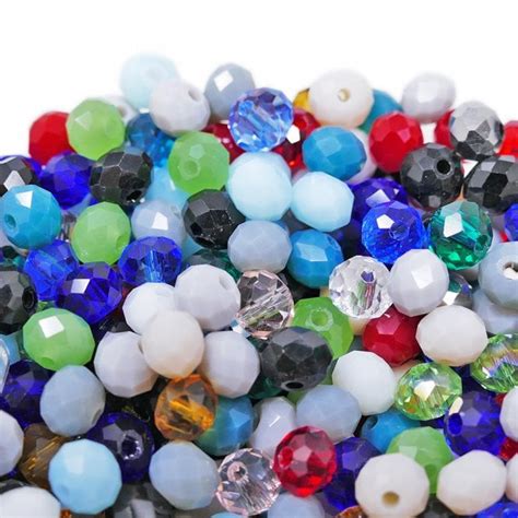 4x6mm Faceted Glass Rondelles Mix 50pcs Beads And Beading Supplies From The Bead Shop Ltd Uk