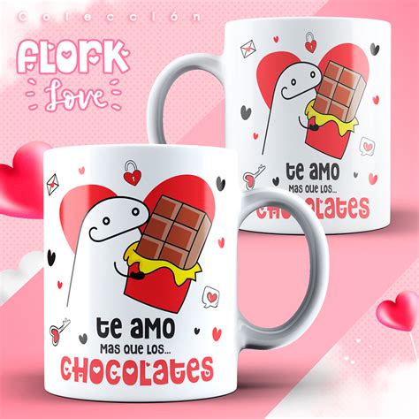 10 Diseños Plantillas Tazas Flork Enamorados Editable Png