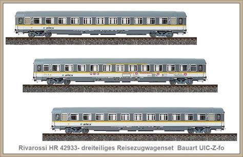 Rivarossi Hr Tlg Set Reisezugwagen Alex Bauart Uic Z