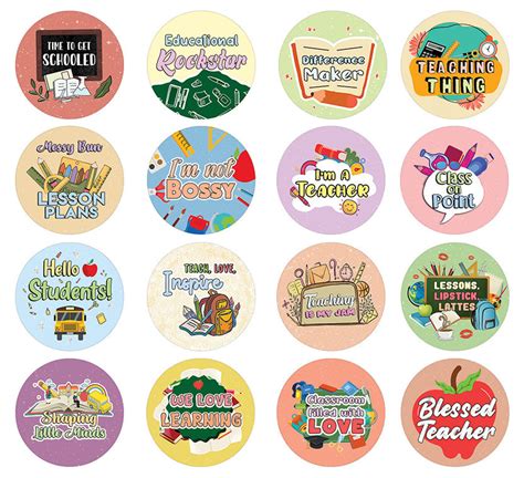 Teacher Sentiments Stickers 5 Sets X 16 Designs Creanoso