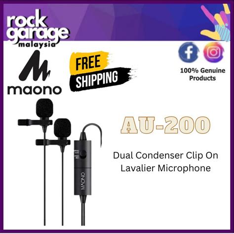 Maono AU 200 Dual Condenser Clip On Lavalier Microphone AU 200