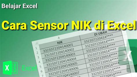 Cara Sensor NIK Di Excel YouTube