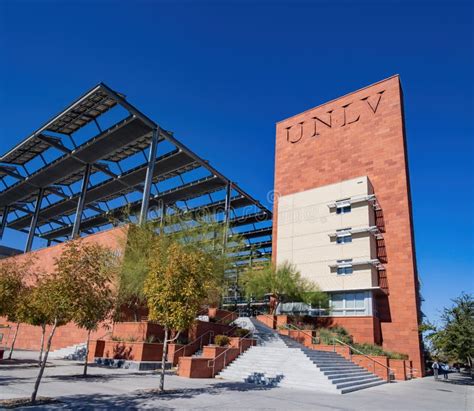 Sunny Exterior View Of The Greenspun Hall Of Unlv Editorial Photography