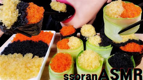 Asmr 톡톡 터지는 소리가 좋은 날치알 날치알 군함 먹방 Flying Fish Roe Flying Fish Roe Sushi