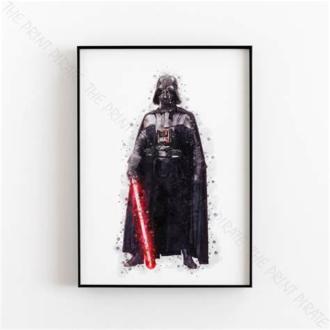 Star Wars Darth Vader Watercolour Splash Wall Art Print The Print