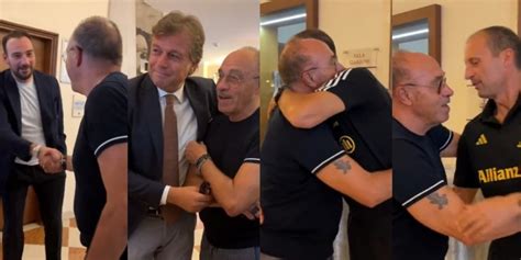 Causio Visita Juve Gli Abbracci Con Allegri Giuntoli E Manna