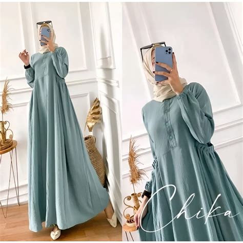 Jual KALEAOUTFIT LIVY DRESS WARNA HIJAU SAGE BIG SIZE XXL ORIGINAL