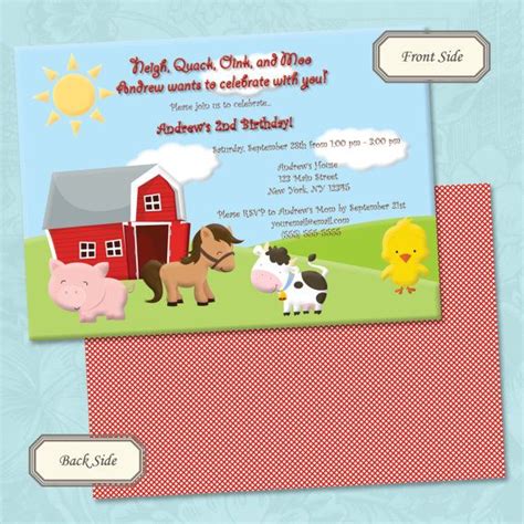 Farm Animals Petting Zoo Birthday Invitation Custom Printable Digital