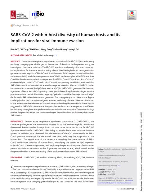 Pdf Sars Cov Within Host Diversity Of Human Hosts And Its