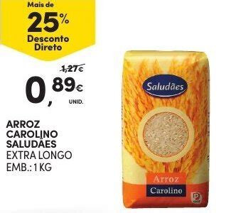 Promoção Arroz Carolino Saludães 1kg em Continente