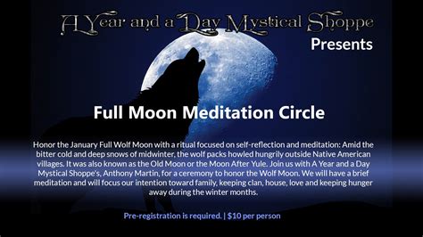 January Full Wolf Moon Meditation Circle A Year And A Day Mystical Shoppe