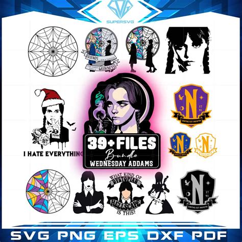 39+ Wednesday Addams Bundle Svg Graphic Designs Files