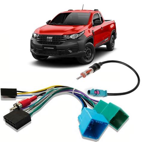 Kit Chicote R Dio Som Automotivo Plug And Play Fiat Strada