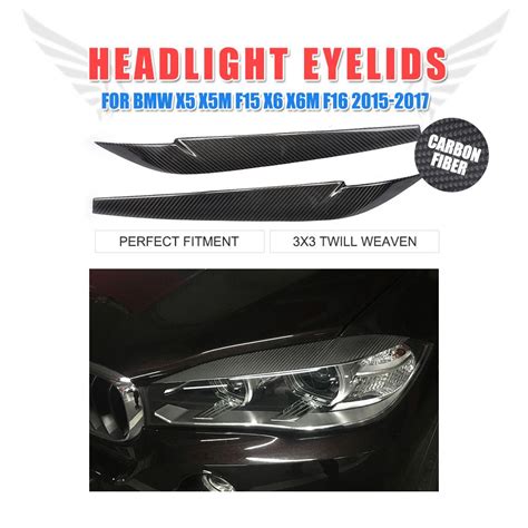 Pcs X X Carbon Fiber Headlight Eyebrows Trim Sticker Covers For Bmw