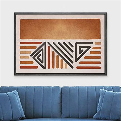 Idea Wall Framed Canvas Wall Art African Inspired Tribal Polygon